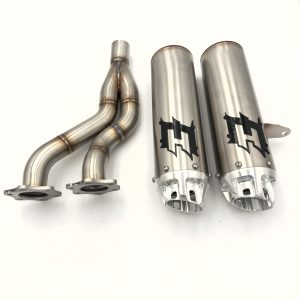 Empire Industries Stacked Dual Slip On Exhaust for 2012-2024 CAN-AM Outlander With BOM Fuel Controller